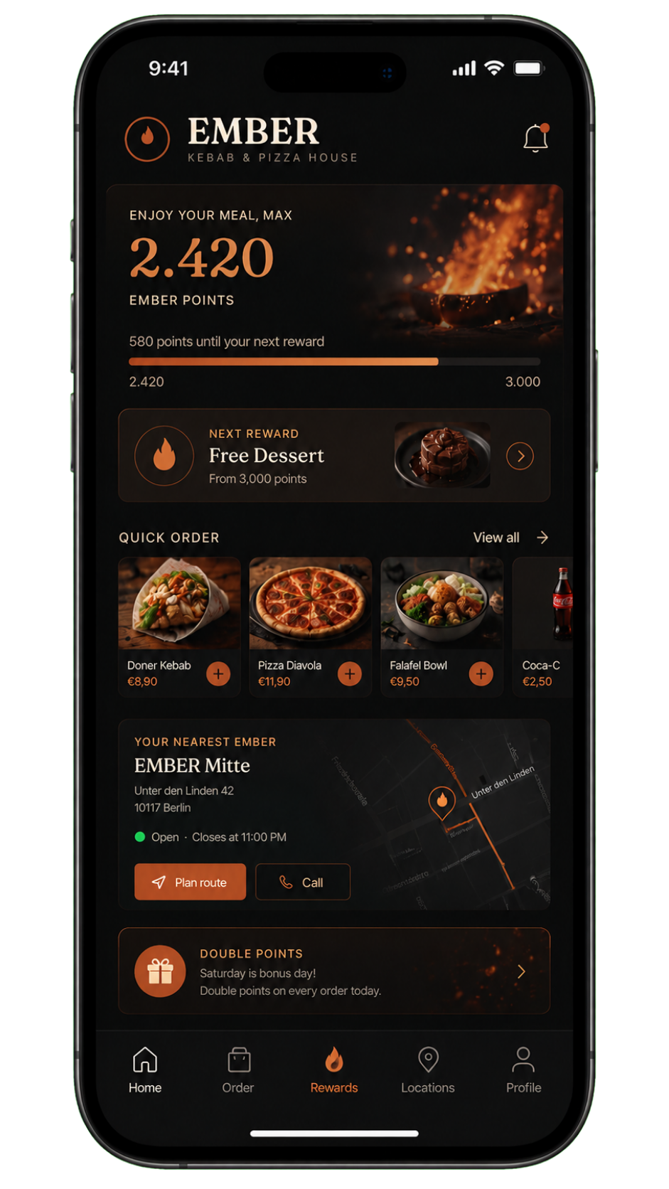 EMBER Rewards App auf dem iPhone